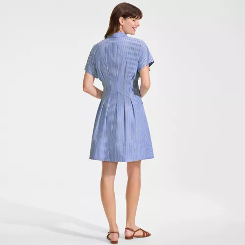 Women's Cambric Above the Knee Shirt Dress, Back