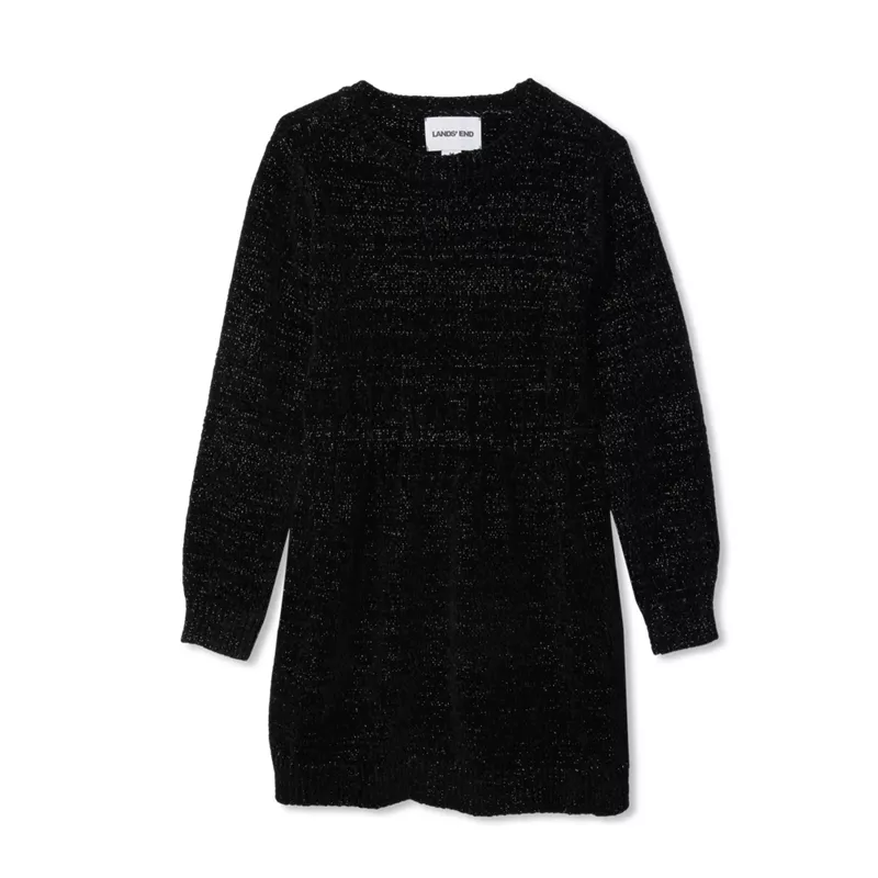 Girls Chenille Cinched Waist Sweater Dress, alternative image