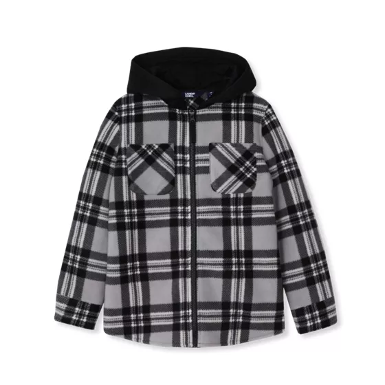 Kids Long Sleeve Hooded Flannel - primary