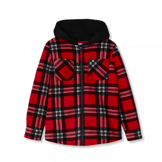 Kids Long Sleeve Hooded Flannel - primary