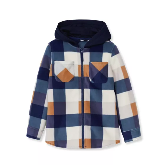 Kids Long Sleeve Hooded Flannel - primary