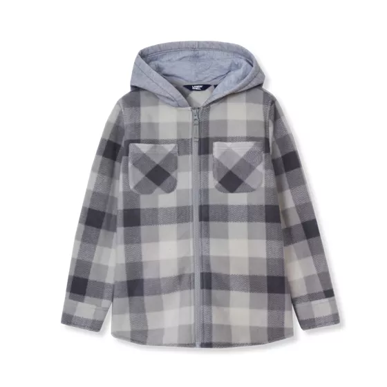 Kids Long Sleeve Hooded Flannel - primary