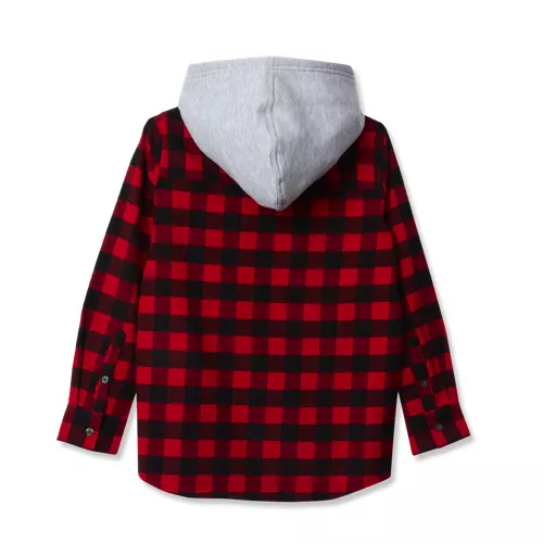Kids Long Sleeve Hooded Flannel, alternative image