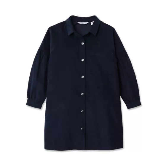 Girls 3/4 Sleeve Corduroy Shirt Dress - primary
