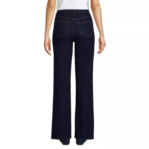 Women's Soft Denim High Rise Classic Flare Jeans, Back