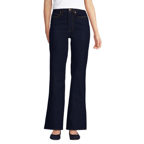  Lands' End Soft Denim Schlagjeans High Waist, Damen, Größe:34 Regular, Blau, Elasthan/baumwoll-mischung, By Lands' End 