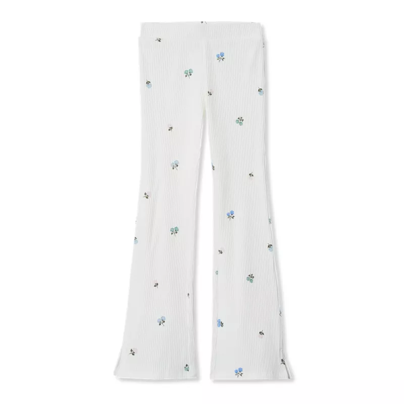 Girls Ribbed Flare Leggings, alternative image