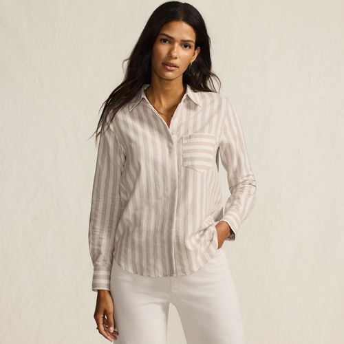  Lands' End Leinenmix-hemdbluse, Damen, Größe:34 Regular, Pink, Baumwolle/leinen/baumwoll-mischung, By Lands' End 