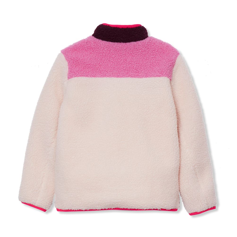 Kids Sherpa Contrast Full Zip Up Jacket | Lands' End