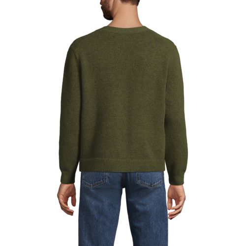 Men's Long Sleeve Fuzzy Argyle Cardigan Sweater, Back