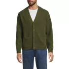 Men's Long Sleeve Fuzzy Argyle Cardigan Sweater