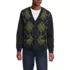 Men's Long Sleeve Fuzzy Argyle Cardigan Sweater, Front