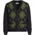 Men's Long Sleeve Fuzzy Argyle Cardigan Sweater, Front