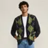 Men's Long Sleeve Fuzzy Argyle Cardigan Sweater, Front