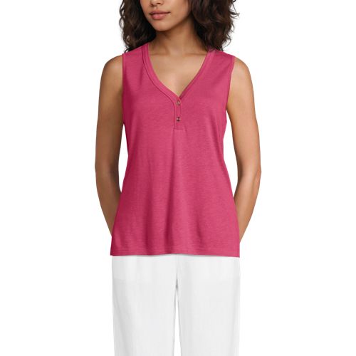  Lands' End Top Aus Leinenmix, Damen, Größe:32-34 Petite, Pink, Baumwolle/leinen/baumwoll-mischung, By Lands' End 