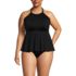 Women's Plus Size Flutter High Neck Halter Tankini Top, Front