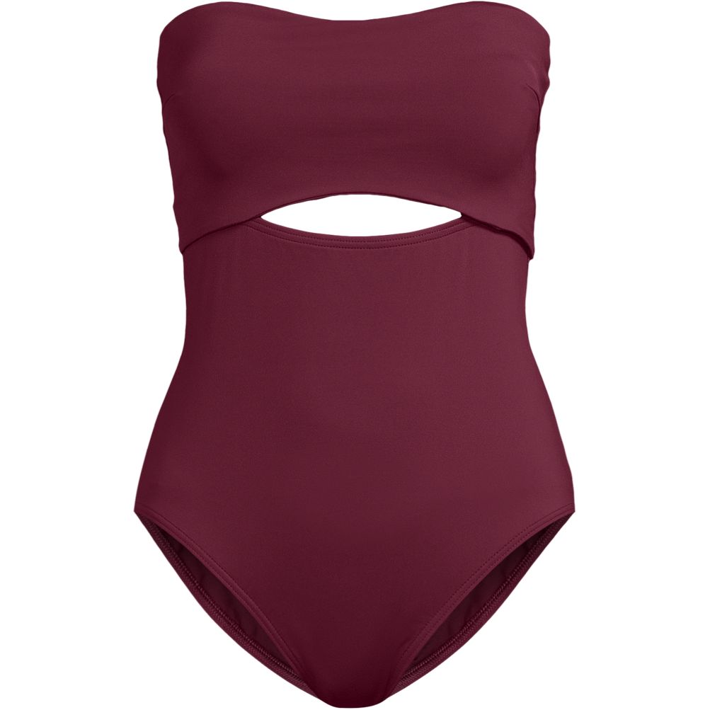 Women's Bandeau Cut Out One Piece | Lands' End