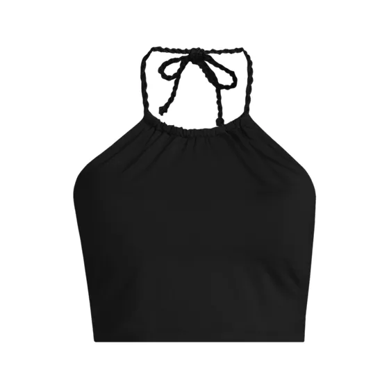 Women's Plus Size High Neck Halter Midkini Top - primary