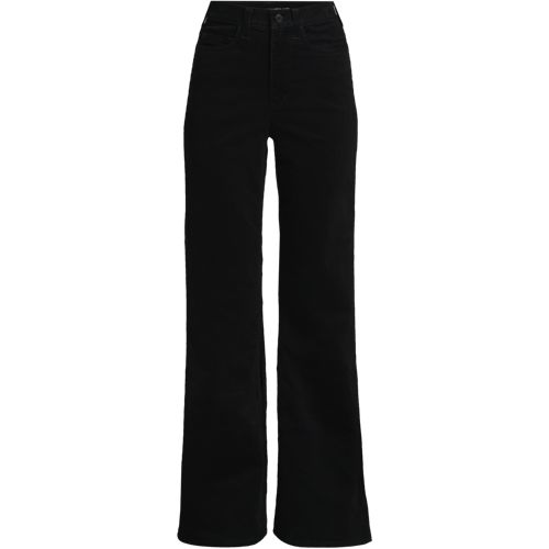  Lands' End Feincord-schlaghose High Waist, Damen, Größe:34 Regular, Schwarz, Elasthan/baumwoll-mischung, By Lands' End 