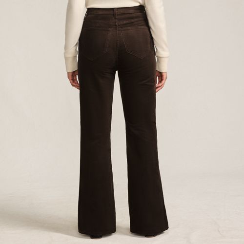 Lands' End Feincord-schlaghose High Waist, Damen, Größe:34 Regular, Braun, Elasthan/baumwoll-mischung, By Lands' End 