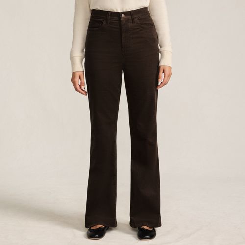  Lands' End Feincord-schlaghose High Waist, Damen, Größe:34 Regular, Braun, Elasthan/baumwoll-mischung, By Lands' End 