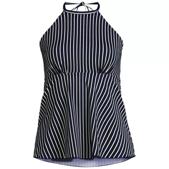 Women's Plus Size Flutter High Neck Halter Tankini Top  - primary