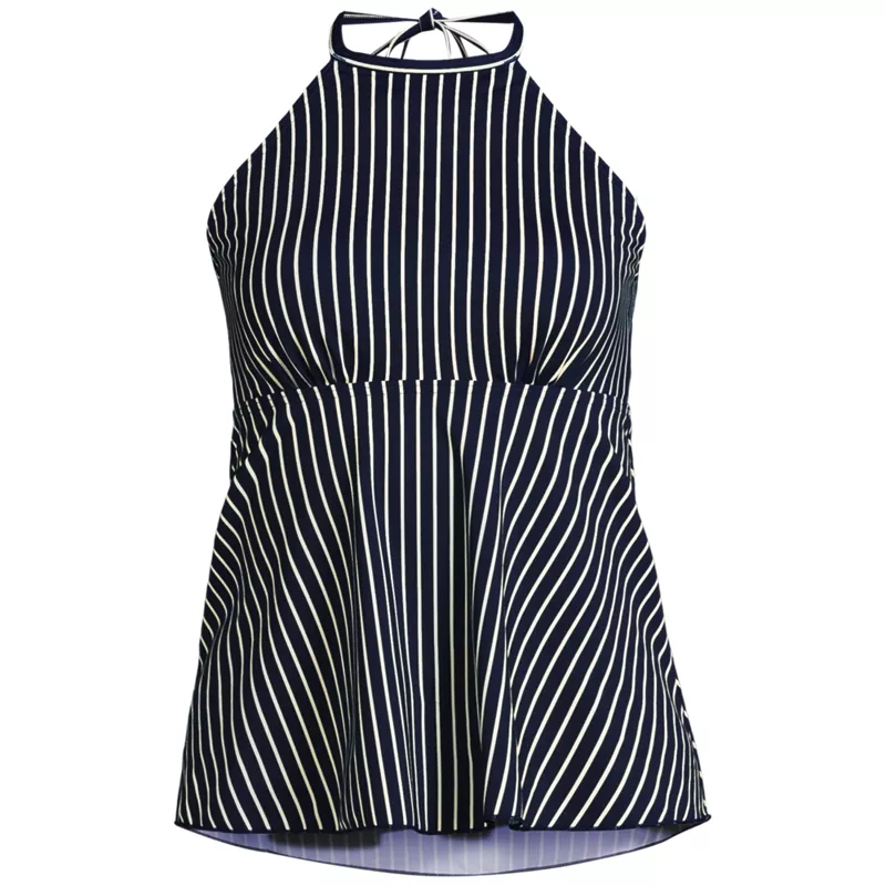 Women's Plus Size Flutter High Neck Halter Tankini Top , Front