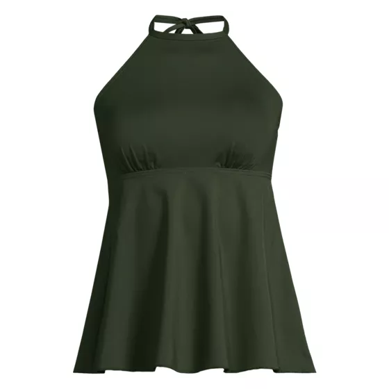 Women's Flutter High Neck Halter Tankini Top - primary