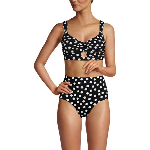  Lands' End Bikinitop Mit Twist-detail, Damen, Größe:32-34 Regular, Schwarz, Elasthan/nylon-mischung, By Lands' End 