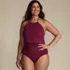 Women's Plus Size High Neck Halter Tankini Top, Front