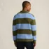 Men's Long Sleeve Fuzzy Sweater Polo, Back