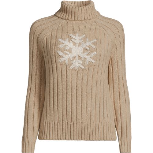 Women's Cozy Lofty Placed Jacquard Turtleneck with Cables Sweater - image 4