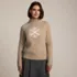 Women's Cozy Lofty Placed Jacquard Turtleneck with Cables Sweater, alternative image