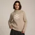 Women's Cozy Lofty Placed Jacquard Turtleneck with Cables Sweater, Front