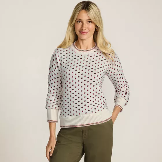 Women's Drifter All Over Jacquard Jersey Crew Neck Sweater - primary