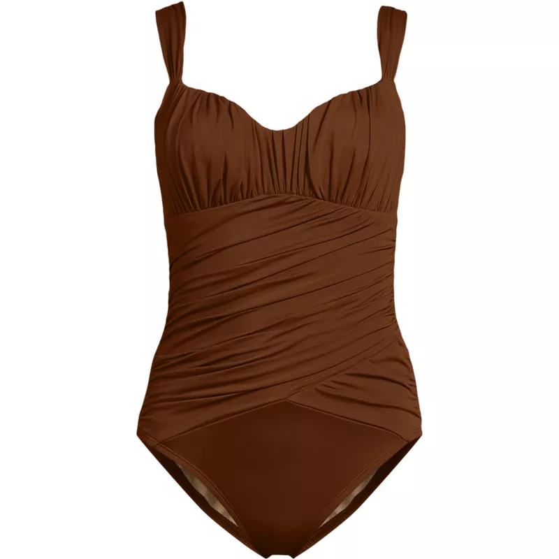 Women's Slender Lite Sweetheart Shirred One Piece, Front