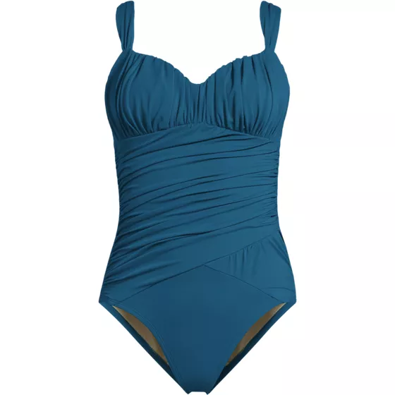 Women's Plus Size Slender Lite Sweetheart Shirred One Piece - primary