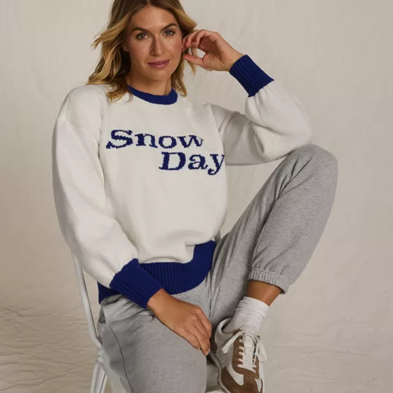 Women's Ultrasoft Placed Jacquard Jersey Crew Neck Sweater - primary