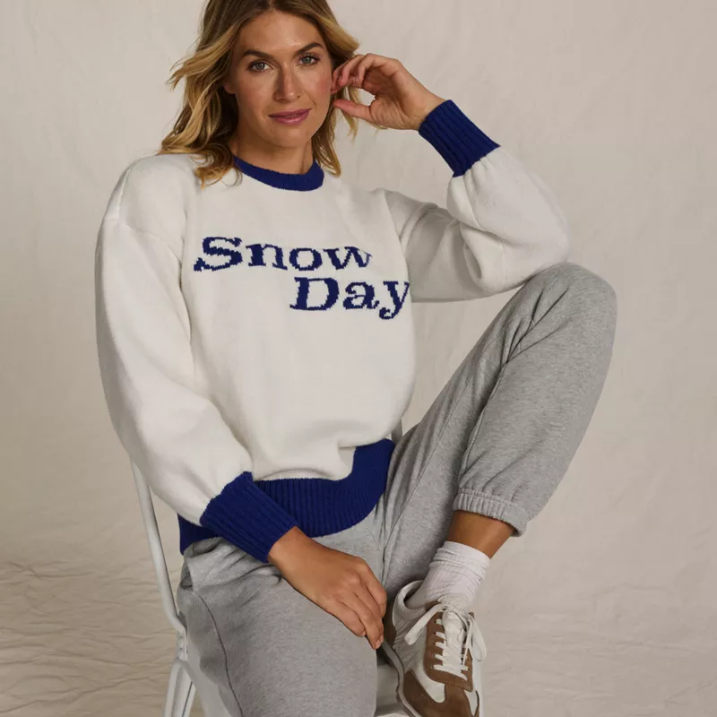 Women's Ultrasoft Placed Jacquard Jersey Crew Neck Sweater, alternative image