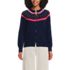 Women's Drifter Lurex Ruffle Neck Jacquard Cardigan Sweater, Front