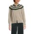Women's Drifter Lurex Ruffle Neck Jacquard Cardigan Sweater, Front