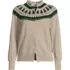 Women's Drifter Lurex Ruffle Neck Jacquard Cardigan Sweater, Front