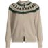 Women's Drifter Lurex Ruffle Neck Jacquard Cardigan Sweater, Front