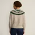 Women's Drifter Lurex Ruffle Neck Jacquard Cardigan Sweater, Back