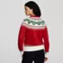 Women's Drifter Lurex Ruffle Neck Jacquard Cardigan Sweater, Back