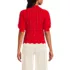 Women's Lace Pointelle Puff Sleeve Cardigan Sweater, Back