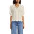 Women's Lace Pointelle Puff Sleeve Cardigan Sweater, Front