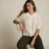 Women's Lace Pointelle Puff Sleeve Cardigan Sweater, alternative image