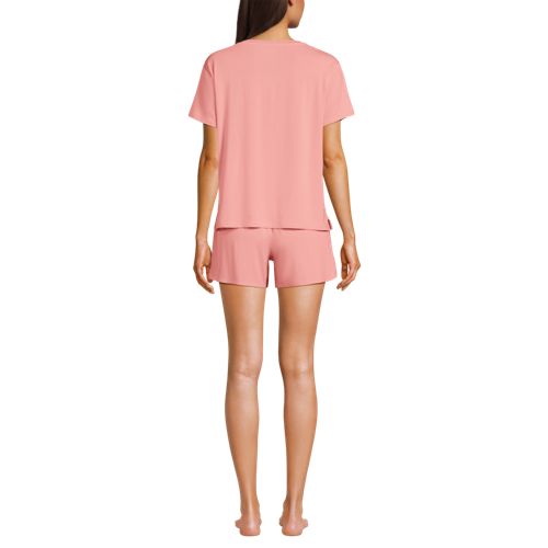  Lands' End Kühlendes Pyjama-set Mit Shorts, Damen, Größe:40-42 Regular, Pink, Elasthan/viskose-mischung, By Lands' End 