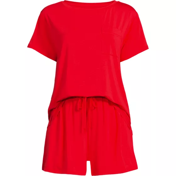 Women's Cooling 2 Piece Pajama Set - Short Sleeve Tee and Shorts - primary